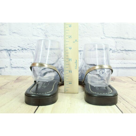 Donald J Pliner Gold Leather Slip-on Slingback Casual Italy Sandals Size 8 M - Picture 6 of 9